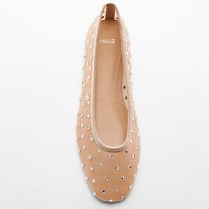 NWT MANGO Women's Rhinestone Ballerina flats